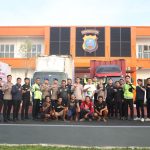 Pengawalan Bantuan Logistik Bencana Banjir Bandang dari Polda Sumsel Tiba di Mapolda Sumut