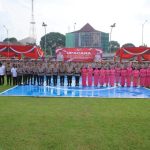 Dansat Brimob Polda Sumsel Hadiri Upacara Korps Raport Kenaikan Pangkat Personel Polda Sumsel