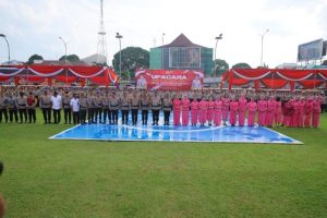 Dansat Brimob Polda Sumsel Hadiri Upacara Korps Raport Kenaikan Pangkat Personel Polda Sumsel