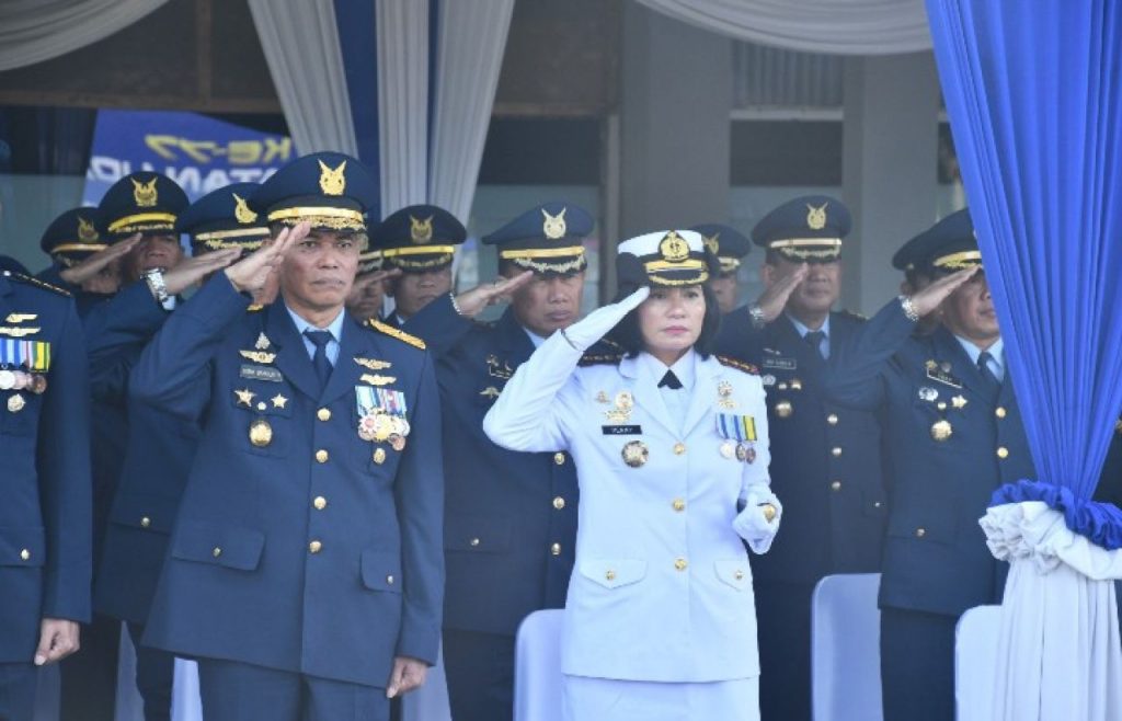 Komandan Lanal Bandung Hadiri Upacara Peringatan Ke-77 Hari Jadi TNI Angkatan Udara Tahun 2023
