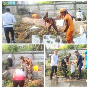 Peduli Kebersihan Babinsa Koramil 06/Cempaka Putih Serta Anggota PPSU Dan Warga Binaan Laksanakan Kerja Bakti Bersama
