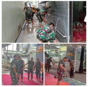Karya Bakti Bersihkan Tempat Ibadah Oleh Koramil 01/Jatinegara