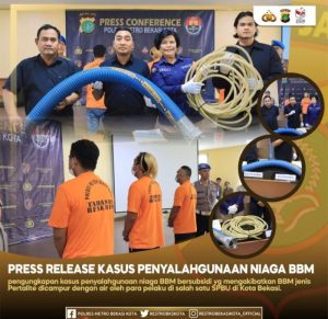 Gegara BBM Oplosan,  Polres Metro Bekasi Kota Grebek SPBU dan Tiga Tersangka Diamankan