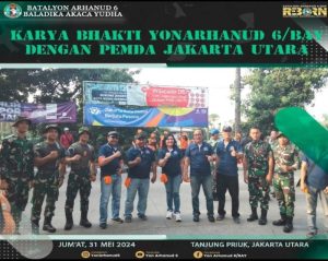 Batalyon Arhanud 6/BAY Bersama Masyarakat, Melaksanakan Karya Bhakti Bersama Pemda Jakarta Utara