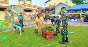 Sambut HUT TNI AL Ke-79, Lanal TBA Aksi Bersih-Bersih Rumah Ibadah