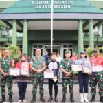 Semarak HUT ke-79 TNI Kodim 0504/Jaksel Gelar Lomba Ketangkasan Baris Berbaris Kreatif Tingkat SLTA Dan SLTP