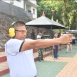 Dankormar Asah Kemampuan Menembak Pistol Bersama Pejabat Utama Kormar