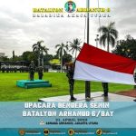 Batalyon Arhanud 6/BAY Gelar Upacara Bendera Rutin, Teguhkan Semangat Disiplin dan Nasionalisme Prajurit