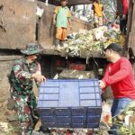 Peringati HUT RI ke-80, Kodim 0507/Bekasi Gelar Serbuan Teritorial Karya Bakti Pembersihan Pasar Bersama Tiga Pilar