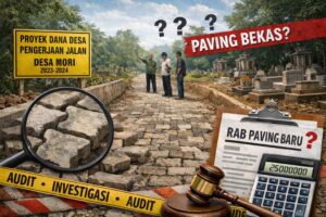 Paving Baru Jalan Makam Desa Mori Diduga Hilang, Warga Desak Audit Menyeluruh