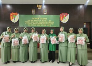 Semarak HUT ke-80 Persit KCK 2026, Persit Cabang XXI Kodim 0507/Bekasi Koorcab Rem 051 PD Jaya Gelar Donor Darah