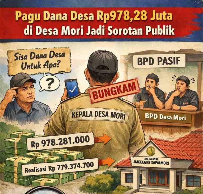 Kades Mori Bungkam ! Sisa Anggaran Ratusan Juta Jadi Pertanyaan