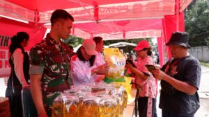 Kolaborasi Kodim 0507/Bekasi dan Koperasi Merah Putih Hadirkan Bazar Murah, Warga Kelurahan Bojong Menteng Sambut Antusias