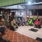 Himbau Kamtibmas, Koramil 03/Teluk Pucung Bersama Mitra Jaya dan Linmas Gelar Patroli Malam