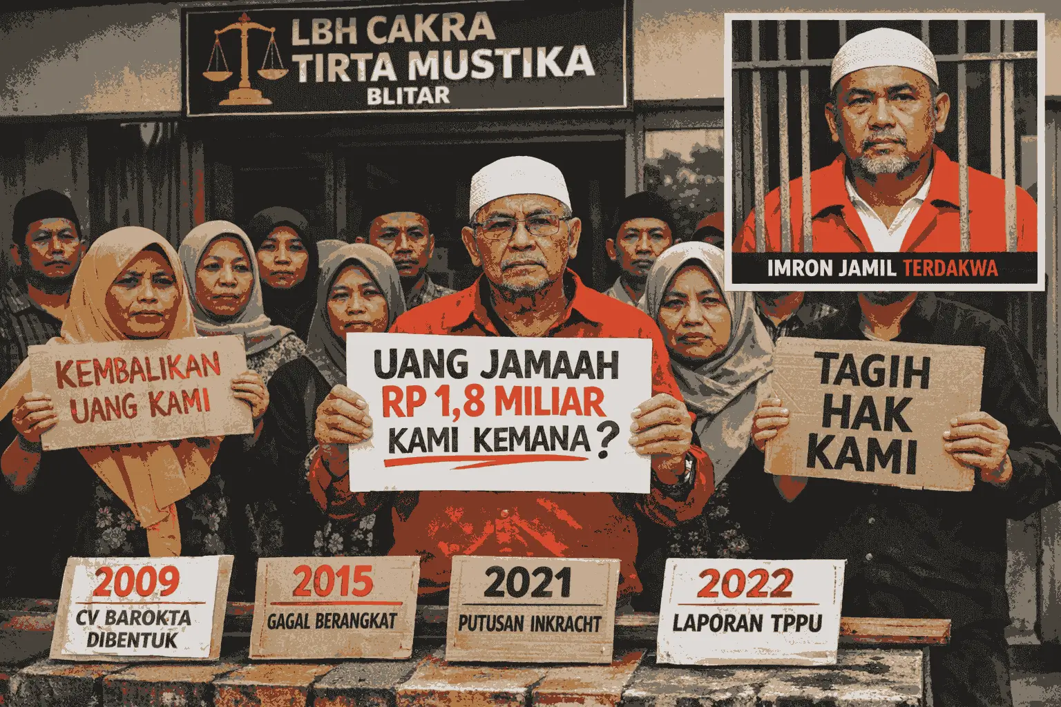 Ilustrasi jeritan puluhan korban dugaan tindak pidana pencucian uang (TPPU) dalam penyelenggaraan haji ilegal