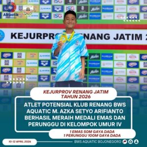 Atlet Muda Bojonegoro Cetak Emas di Debut Kejurprov 2026