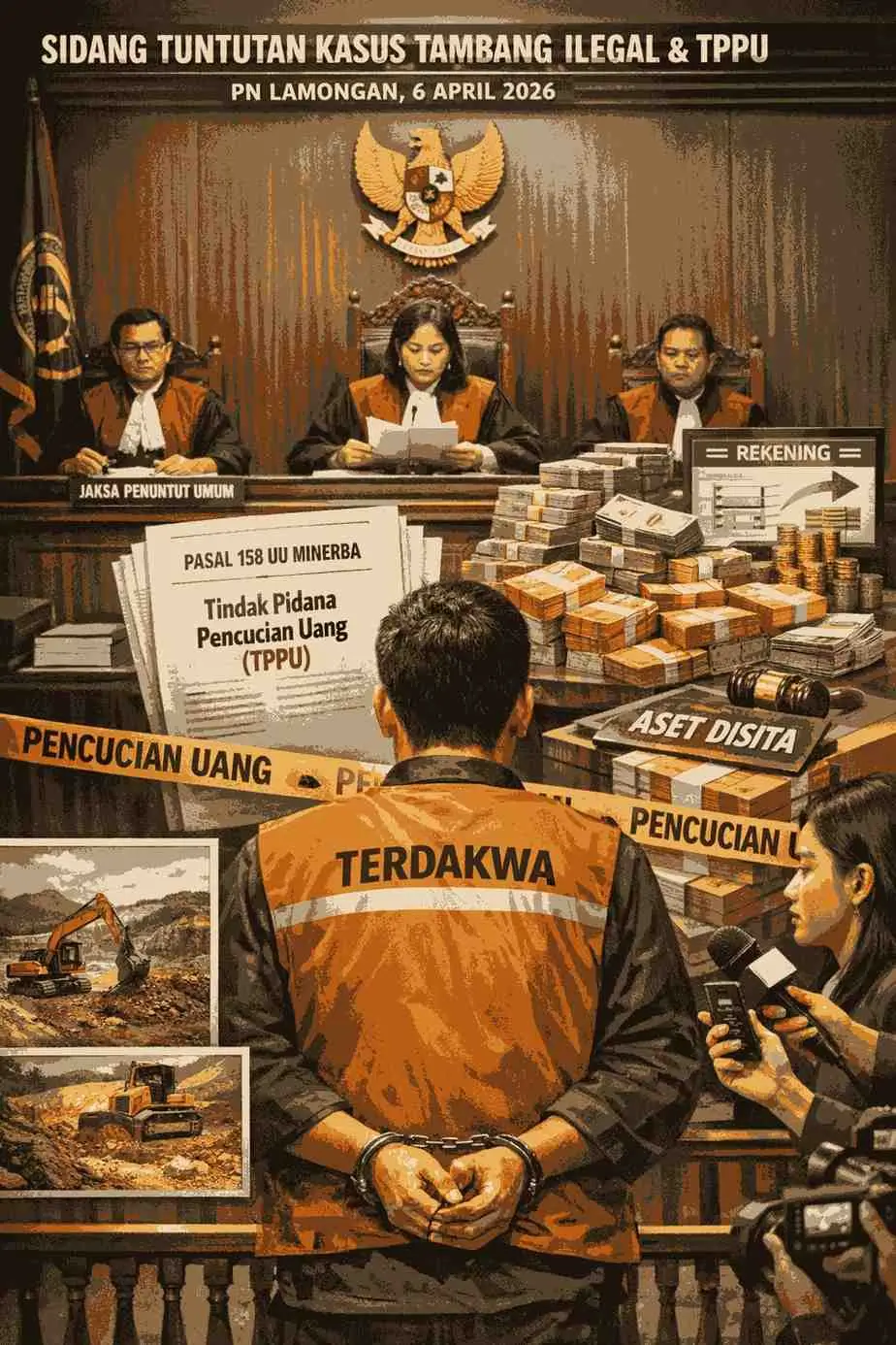 Ilustrasi Foto Sidang Tambang Ilegal PT PBS
