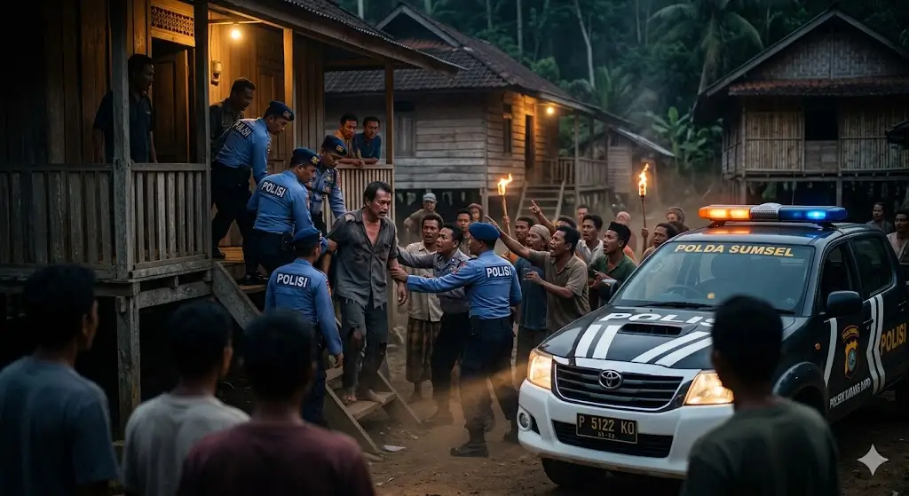 Ilustrasi Foto Ayah Kandung Hamili Anaknya saat diamankan polisi