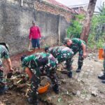 Awali Rehab Panti, Korem 051 Bersihkan Lahan untuk Pembangunan Kamar Mandi di Sawangan Depok