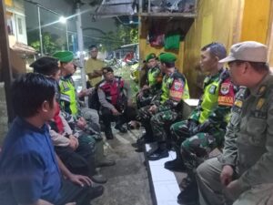 Patroli Malam Intensif, Koramil 05/Bantar Gebang Bersama Polri dan Satpol PP Antisipasi Kriminalitas