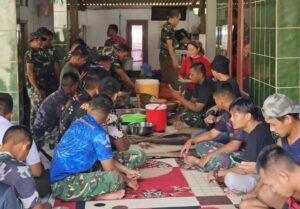 Hangatnya Kebersamaan Satgas TMMD Ke-128 Kodim 0507/Bekasi Bersama Warga, Makan Sederhana Penuh Makna