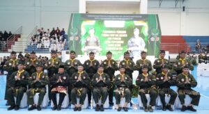 Danrem 051/Wijayakarta Nugroho Imam Santoso Hadiri Penyematan Sabuk Hitam Kehormatan PSM Kodam Jaya