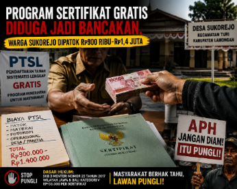 Gambar ilustrasi dugaan pungli ptsl desa Sukorejo Lamongan.
