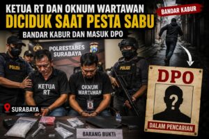 Ketua RT dan Oknum Wartawan di Surabaya Diciduk Saat Pesta Sabu, Bandar Kabur dan Masuk DPO