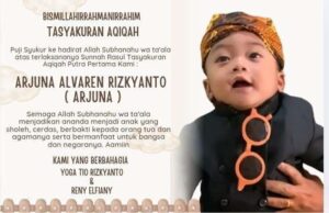Ulang Tahun Pertama Arjuna Alvaren Rizkyanto Dirayakan dengan Tasyakuran Aqiqah di Surabaya