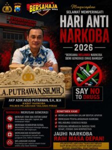 Peringatan HAN 2026:Kasat Narkoba Polres Pelabuhan Tanjung Perak, AKP Adik Agus Putrawan, S.H., M.H., Ajak Masyarakat Perangi Narkoba demi Generasi Emas Bangsa
