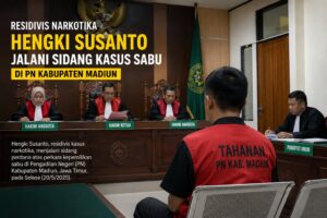 Residivis Narkotika Hengki Susanto Jalani Sidang Kasus Sabu di PN Kabupaten Madiun