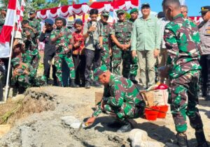 Pangdam XVII/Cenderawasih Pimpin Peletakan Batu Pertama Jembatan Garuda Merah Putih di Mimika