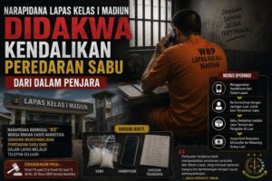 Narapidana Lapas Kelas I Madiun Didakwa Kendalikan Peredaran Sabu dari Dalam Penjara