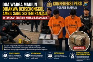 Dua Warga Madiun Didakwa Bersekongkol Ambil Sabu Sistem Ranjau, Ditangkap Sebelum Kuasai Barang Bukti