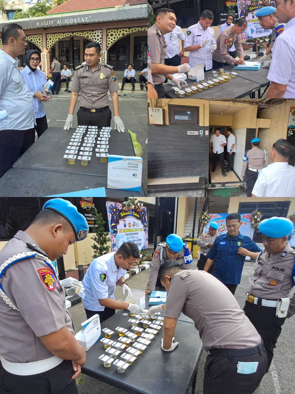 Foto: Kasat Reskoba Polres Pelabuhan Tanjung Perak bersama personel Satresnarkoba mengikuti tes urine mendadak sebagai upaya menjaga integritas dan memastikan seluruh anggota bebas dari penyalahgunaan narkotika.