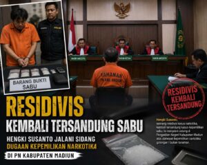 Residivis Kembali Tersandung Sabu, Hengki Susanto Jalani Sidang Dugaan Kepemilikan Narkotika di PN Kabupaten Madiun