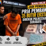 Baru Rilis Jadi Pengedar, Pria Pembawa 35 Butir Ekstasi Dibekuk Polrestabes Surabaya