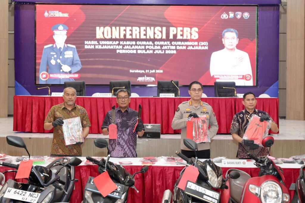 Polda Jatim Ungkap 178 Kasus 3C Selama Juli 2026, 206 Tersangka Berhasil Diamankan