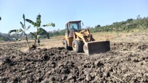 Proses pemerataan lahan petani milik Heri.