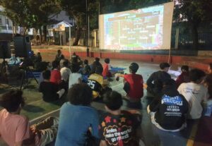 Nobar Spanyol vs Belgia, Korem 051/Wijayakarta Pererat Kebersamaan dengan Warga Cimanggis