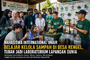Mahasiswa Internasional UNAIR Belajar Kelola Sampah di Desa Rengel, Tuban Jadi Laboratorium Lapangan Dunia