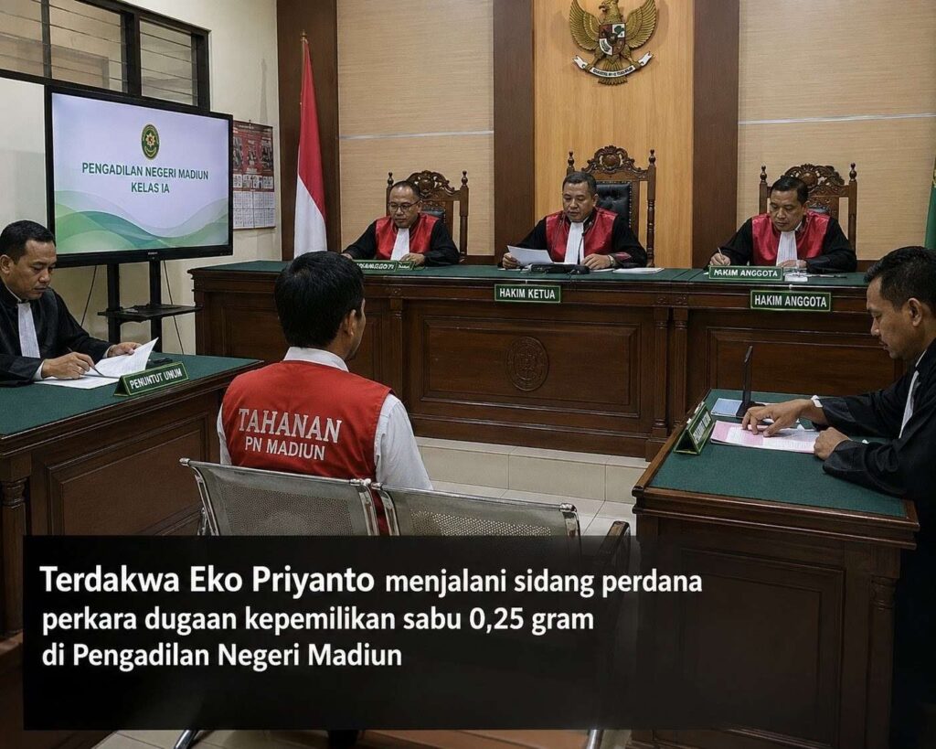 Residivis Kasus Sabu Kembali Diadili, Eko Priyanto Didakwa Miliki Sabu 0,25 Gram