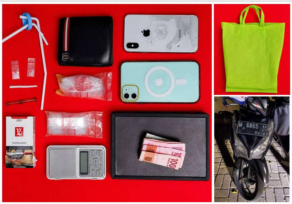 Foto: Satresnarkoba Polres Gresik mengamankan dua tersangka pengedar sabu jaringan Bangkalan beserta barang bukti hasil pengungkapan kasus narkotika di Kabupaten Gresik.