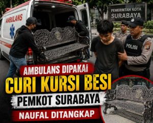 Ambulans Dipakai Curi Kursi Besi Pemkot Surabaya, Naufal Ditangkap