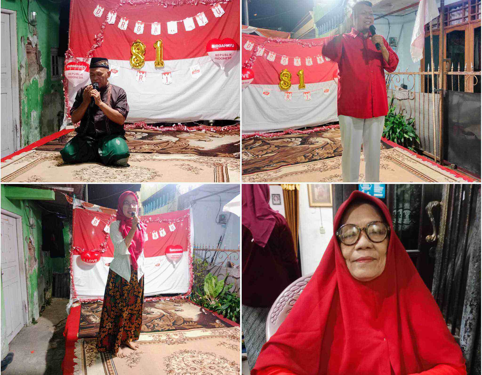 Foto: Warga Kupang Gunung Jaya Surabaya mengikuti pentas seni dan tasyakuran HUT ke-81 Kemerdekaan RI