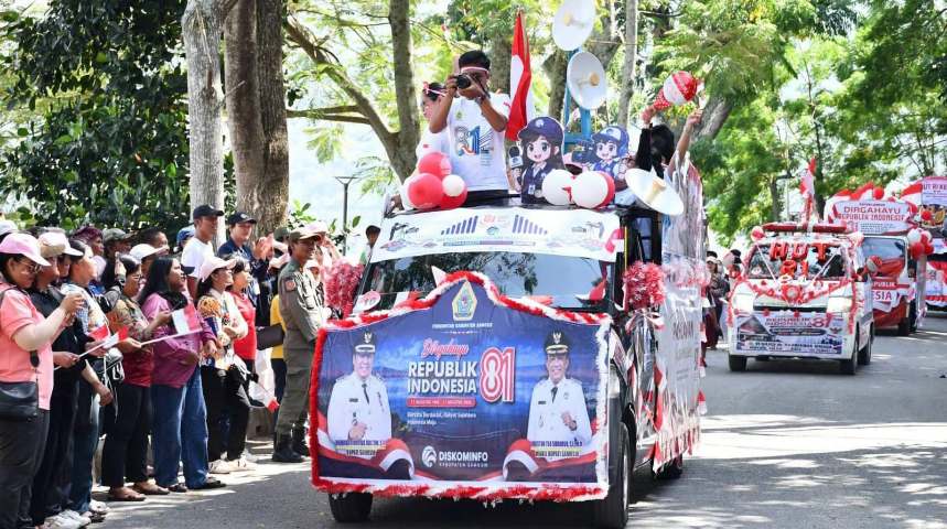 Semarak Kemerdekaan di Samosir, Mobil Hias OPD dan Instansi Lainnya Tampil Penuh Kreativitas