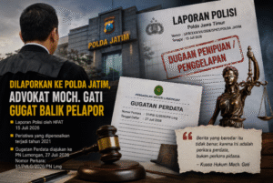 Dilaporkan ke Polda Jatim, Advokat Moch. Gati Gugat Balik Pelapor