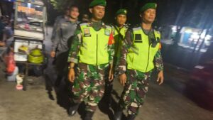 Cegah Gangguan Kamtibmas, Koramil 03/Teluk Pucung Bersama Aparat Gabungan Perkuat Patroli
