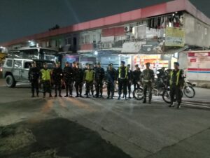 Bersama Jaga Kamtibmas, Koramil 03/Teluk Pucung dan Aparat Gabungan Gelar Patroli Malam