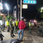 Bersama Jaga Kamtibmas, Koramil 03/Teluk Pucung dan Aparat Gabungan Gelar Patroli Malam